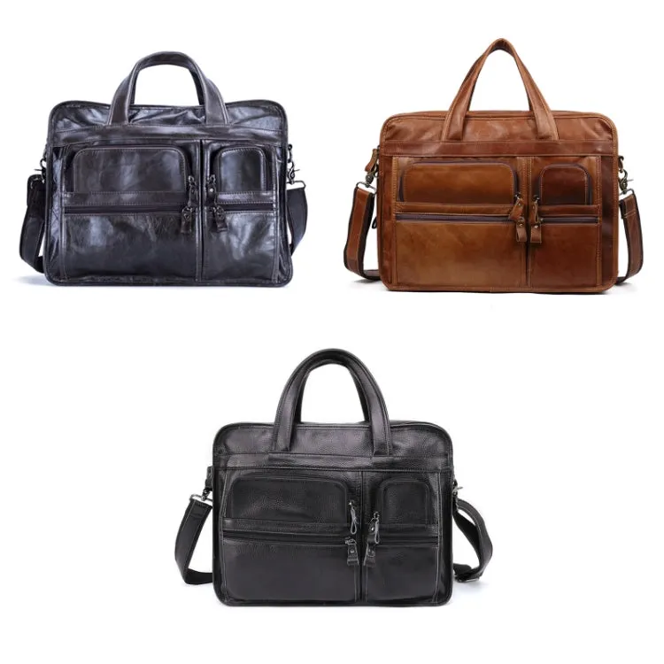 9913 Casual Men Singer-shoulder Messenger Briefcase 15.6 Inch Business Handbag(Black)