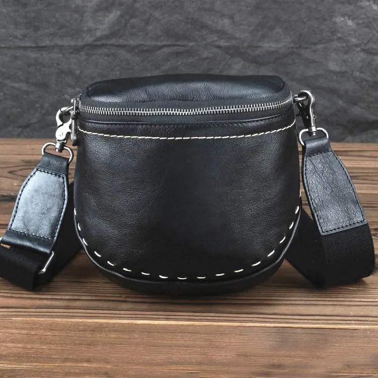 Black MENS LEATHER FANNY PACK Messenger Bag BUMBAG Side Bag WAIST BAGS Belt Pouch For Men