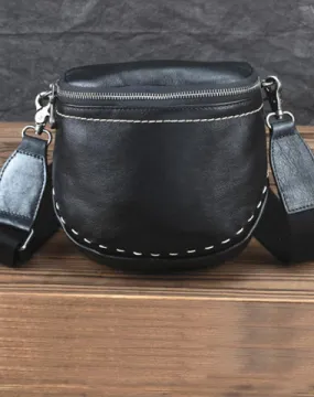 Black MENS LEATHER FANNY PACK Messenger Bag BUMBAG Side Bag WAIST BAGS Belt Pouch For Men