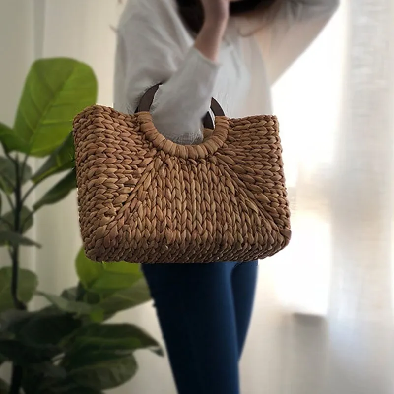 Bohemian Vintage Handmade Rattan Handbag