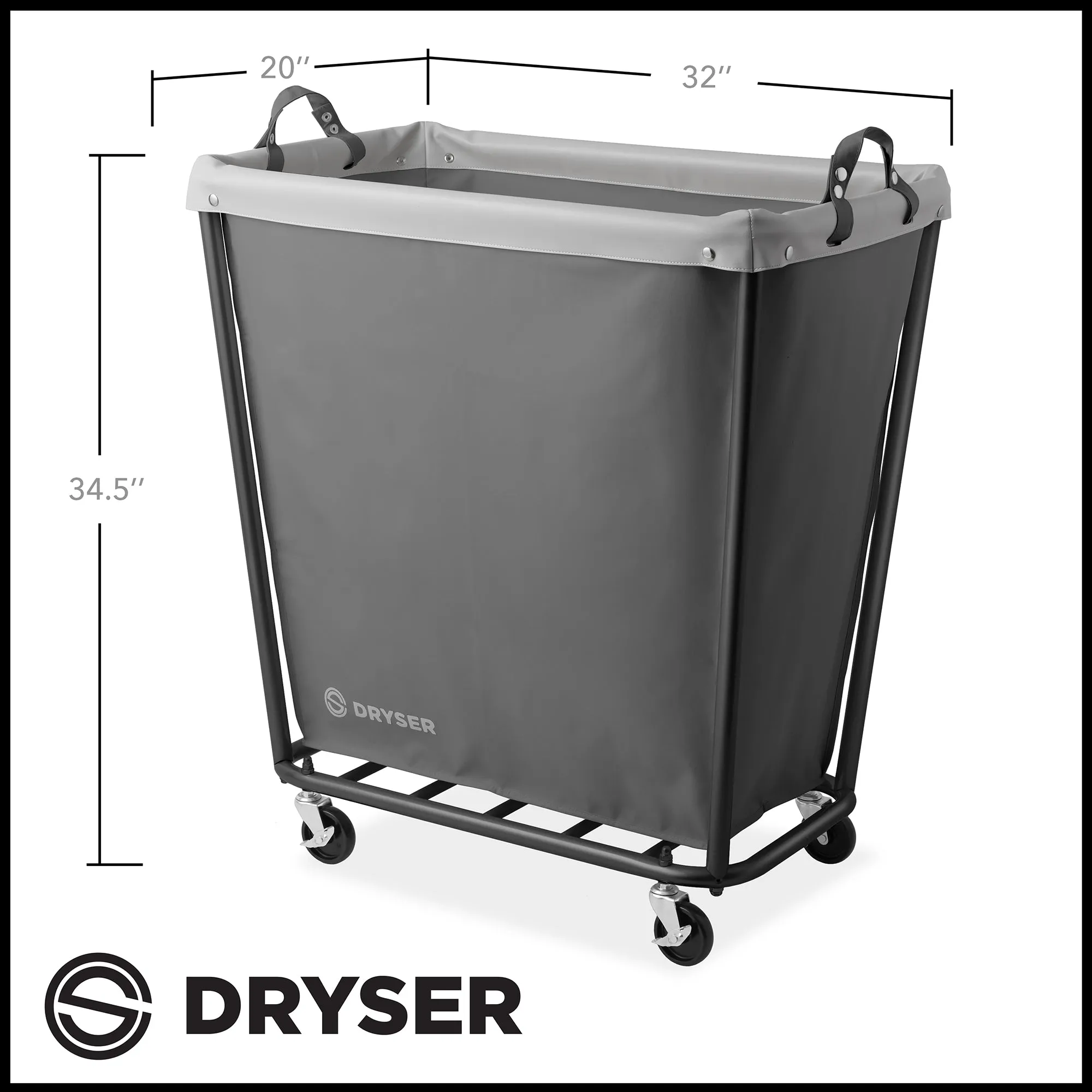 Commercial Rolling Canvas Bin Laundry Hamper on Wheels