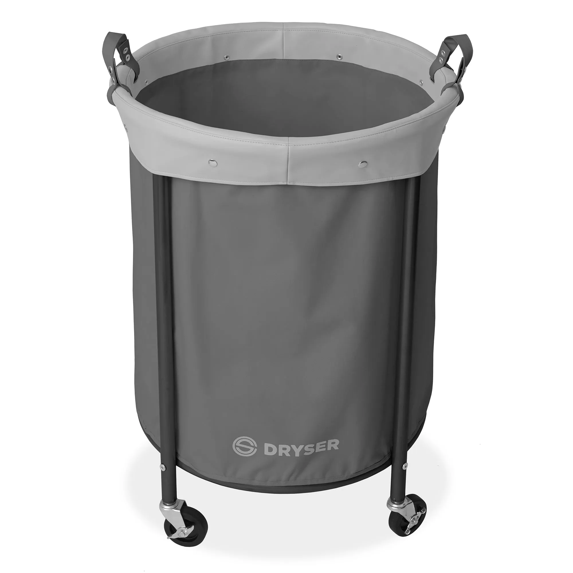 Commercial Round Rolling Canvas Bin Laundry Hamper on Wheels