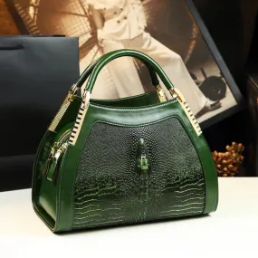 Crocodile Pattern Genuine Leather Handbag