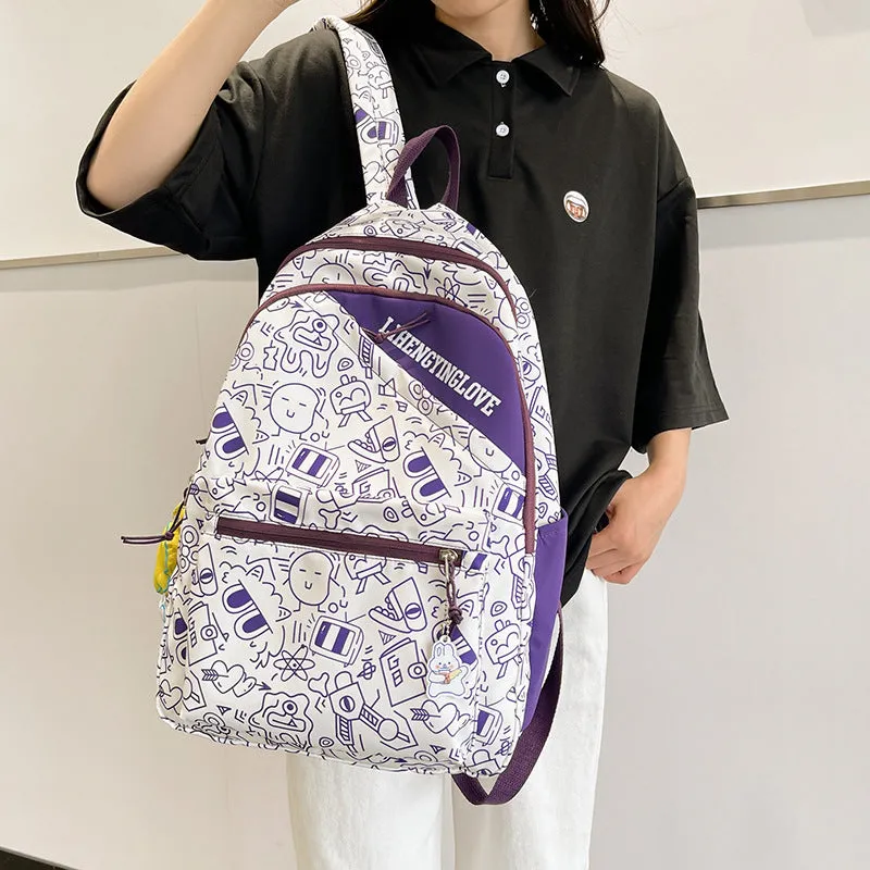 Cute Graffiti Print Backpack