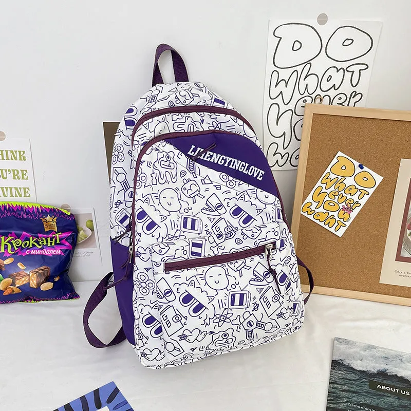 Cute Graffiti Print Backpack