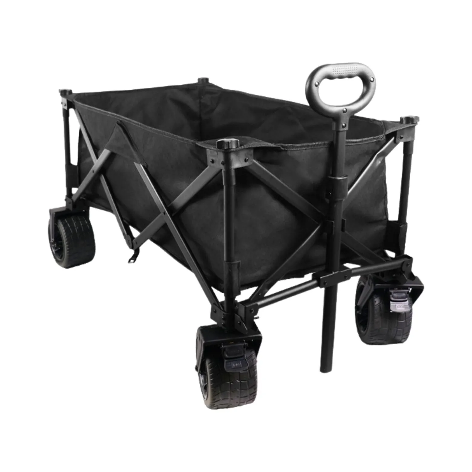 Foldable Wagon Trolley Cart w/ Brakes & Wide Wheels, KILIROO