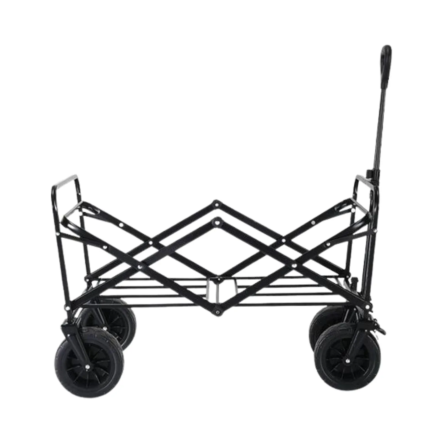 Foldable Wagon Trolley Cart w/ Brakes & Wide Wheels, KILIROO