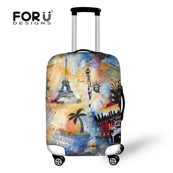 FORUDESIGNS Statue of Liberty Elastic Travel Luggage Protective Cover Stretch Protect Trolley Suitcase Cover for 18-30 Inch Case