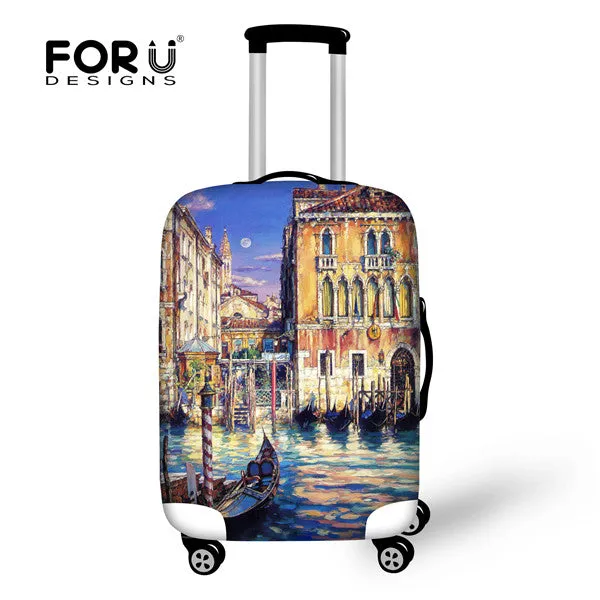 FORUDESIGNS Statue of Liberty Elastic Travel Luggage Protective Cover Stretch Protect Trolley Suitcase Cover for 18-30 Inch Case