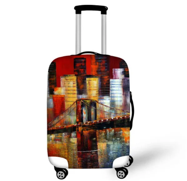 FORUDESIGNS Statue of Liberty Elastic Travel Luggage Protective Cover Stretch Protect Trolley Suitcase Cover for 18-30 Inch Case