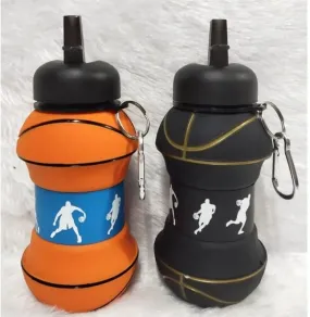 Kids Sports Water Bottle Collapsible Basketball Ball Shaped Design