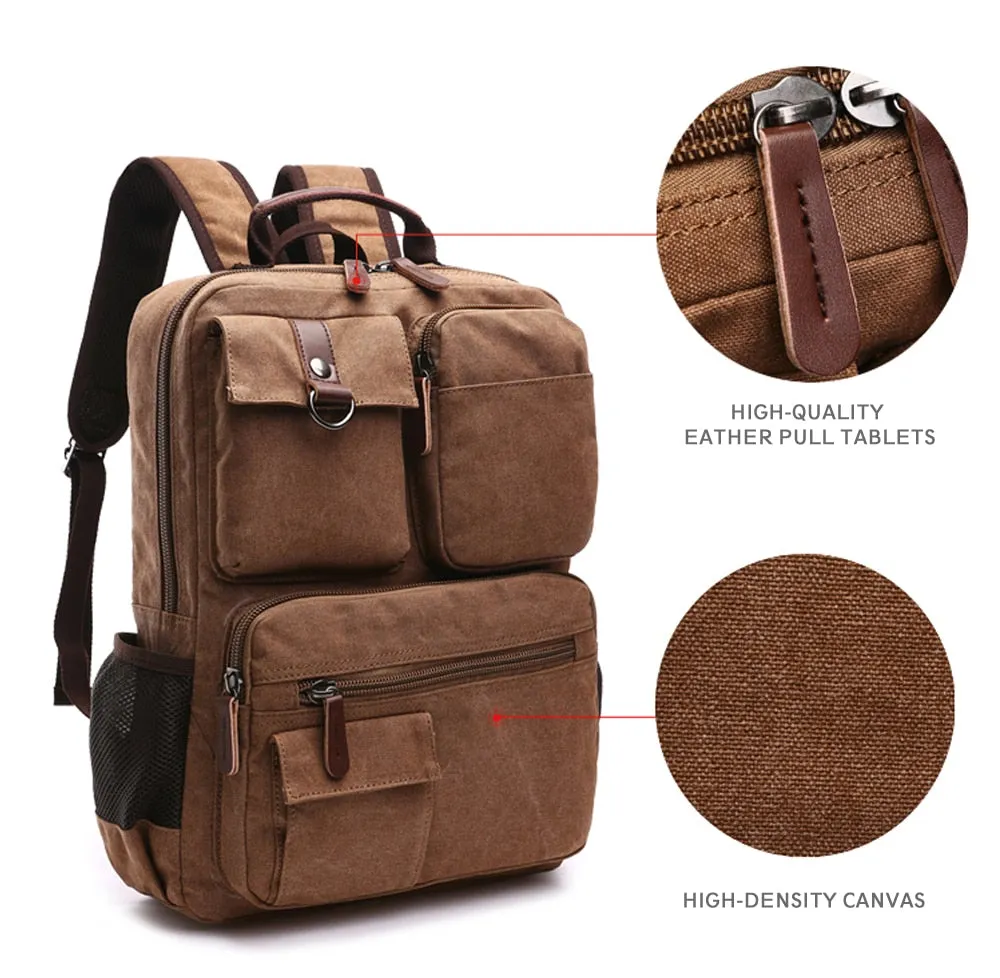 Korean Style Unisex Large Canvas Backpack