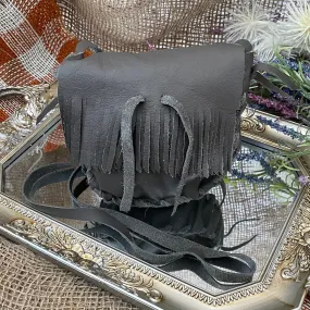 Large Leather Bags - Dark Grey Leather