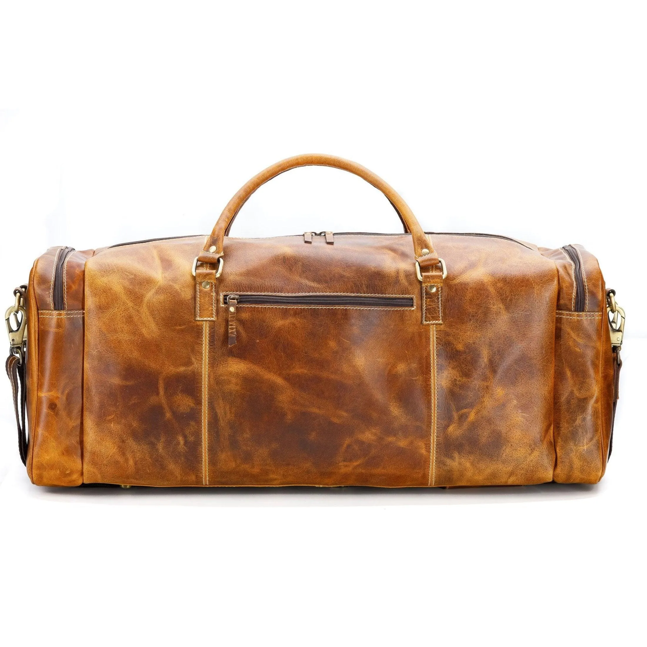 Leather 24 inch Duffel Bag Travel Sports Overnight Weekend Leather Duffle Bag for Gym Sports Cabin Holdall bag