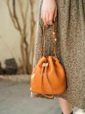 Leather Bucket bag Valentines Day gift Personalised Bag Shoulder Bag, Cross Body Bag, Tan Leather Bag, Crossbody Bag, Gift for her