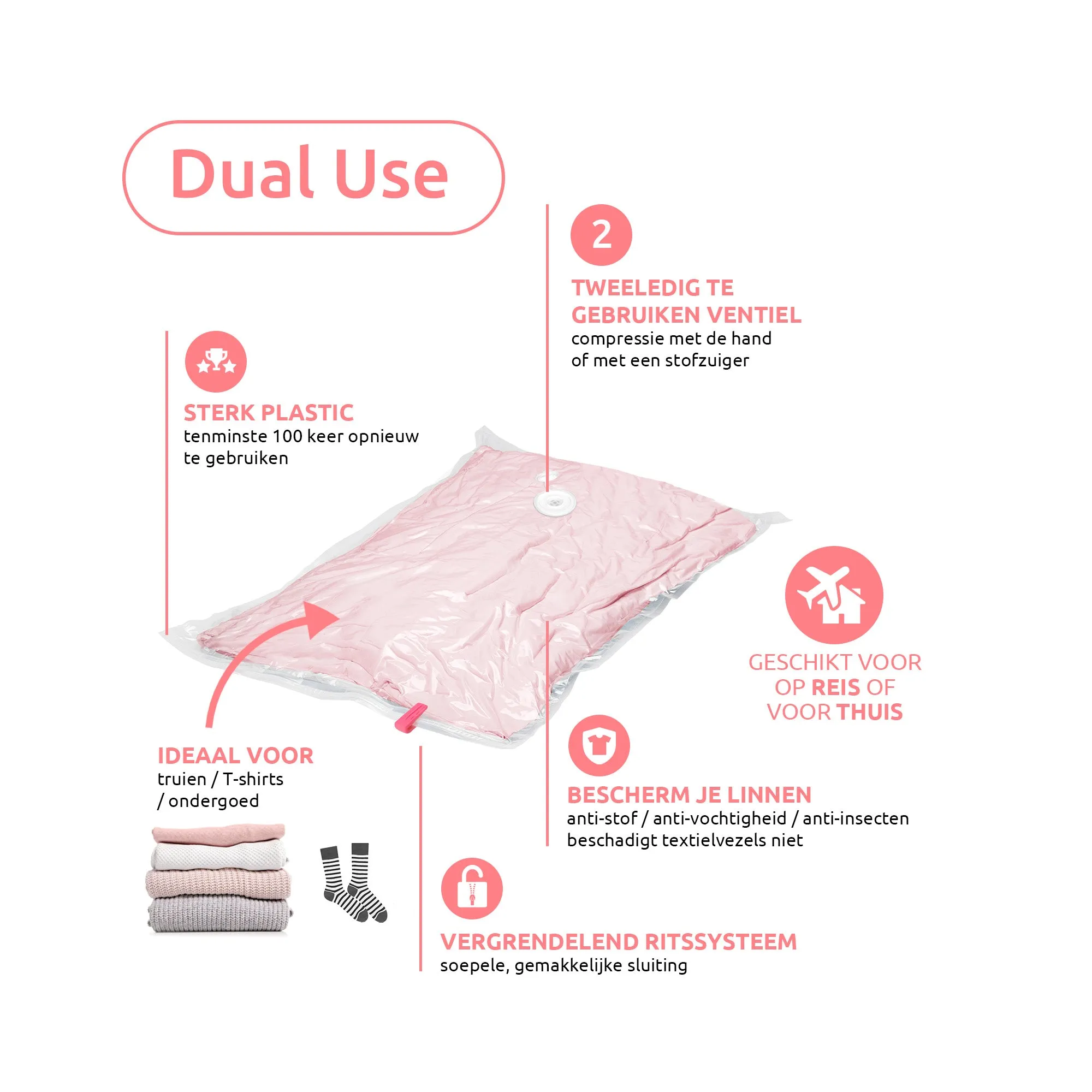 Set Of 2  Space Saving Vacuum Bags - Small