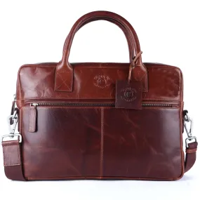 Stylish Brown Laptop Bag for Men: 31x38x5.5 cm Dimensions