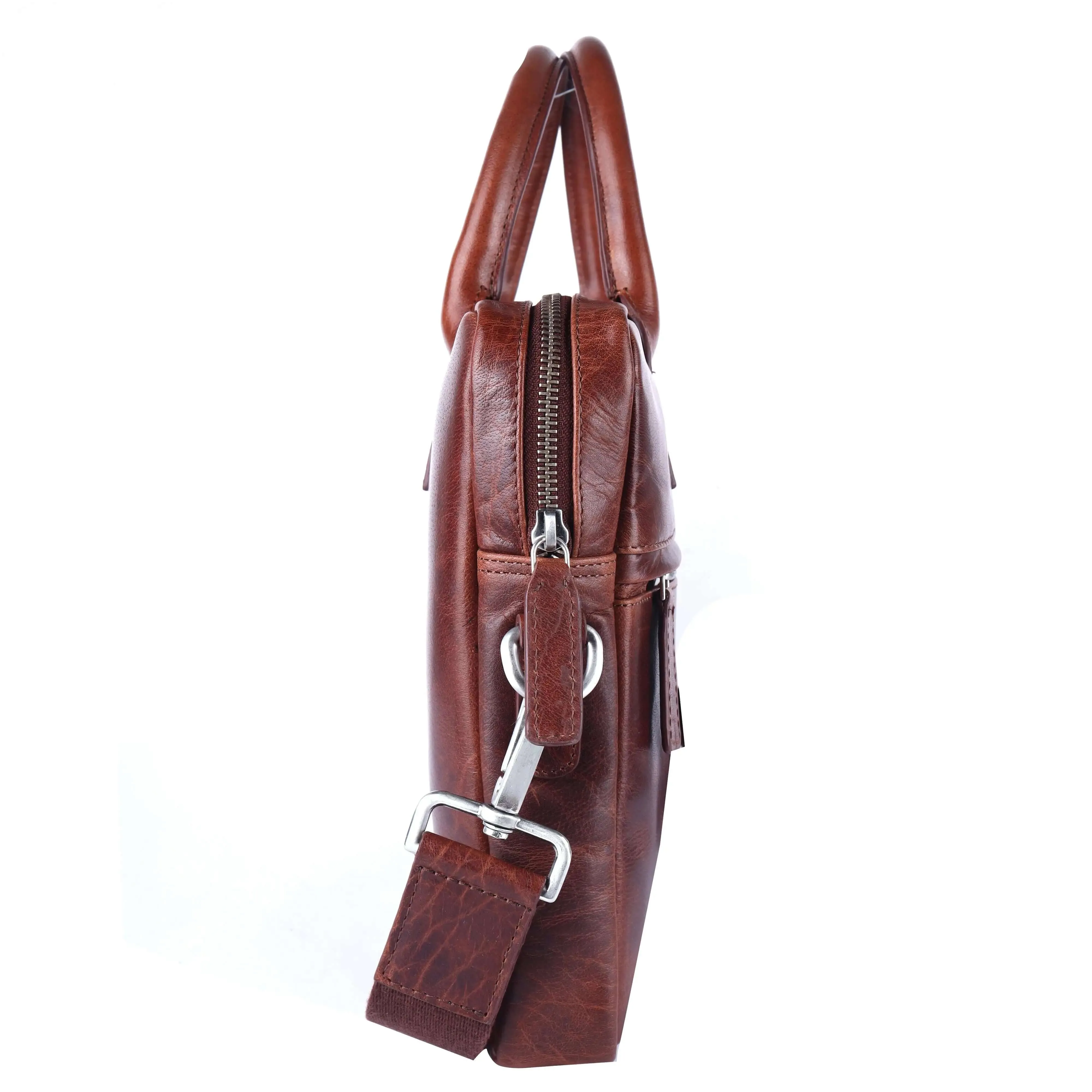 Stylish Brown Laptop Bag for Men: 31x38x5.5 cm Dimensions