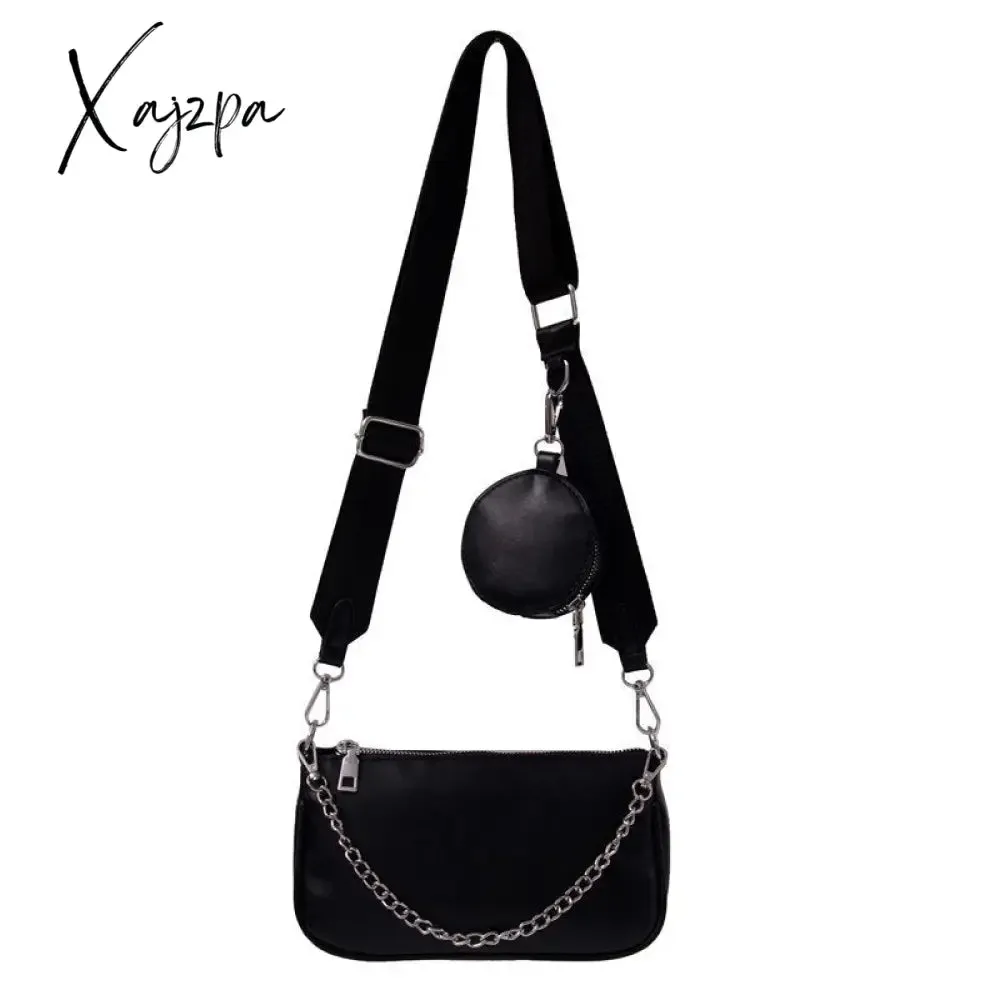 Xajzpa - Women Crossboy Bags New Leather Shoulder Bag With Coin Purse And Handbag Ladies Bag 2 Pieces Set Messenger Bags Retro Hobo