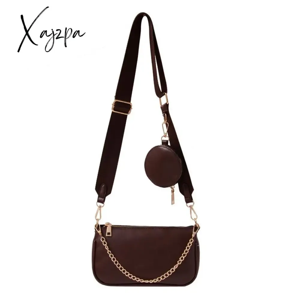 Xajzpa - Women Crossboy Bags New Leather Shoulder Bag With Coin Purse And Handbag Ladies Bag 2 Pieces Set Messenger Bags Retro Hobo