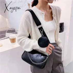 Xajzpa - Women Crossboy Bags New Leather Shoulder Bag With Coin Purse And Handbag Ladies Bag 2 Pieces Set Messenger Bags Retro Hobo